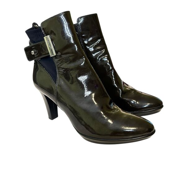 Aquatalia Rogue Royale Ankle Boot Patent Leather Italy Green Size 9 Waterproof - Picture 16 of 16